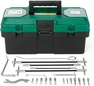 23-Piece Gland Packing Removal Tool Kit with Toolbox | Stainless Steel Extractor Set with Flexible Shaft & Corkscrew Hooks | for Pump, Valve & Industrial Seal Maintenance