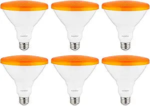 SUNLITE 41433-SU LED Orange PAR38 Spot Bulb 12 Watts, Medium (E26) Base, 35 Flood Beam, Decorative, Holiday Lighting, Turtle + Wildlife Friendly, ETL Listed, 6 Pack