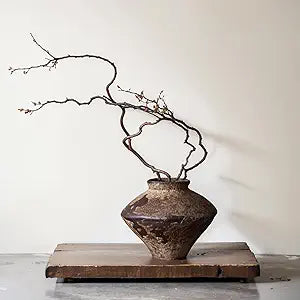 Wabi Sabi Rusty Vintage Vase, 6.3" Tall Wabi Sabi Decor Rustic Farmhouse Pottery Vase for Centerpiece, Textured Pottery Flower Vases for Home Decorative, Table, Living Room, Bedroom, Bathroom, Kitchen