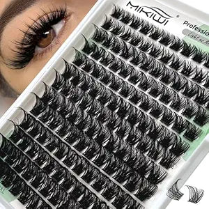 MIKIWI Lash Clusters, 10-18mm Volume Individual Lashes for DIY Eyelash Extensions at Home, D Curl Wispy Cluster Lashes