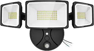 Onforu 80W Dusk to Dawn Outdoor Lighting,8000LM Black Flood Lights Outdoor,IP65 Waterproof Exterior Security LED Light,3 Adjustable Heads Photocell Light Fixture,6500K Floodlight for Garage,Patio,Yard
