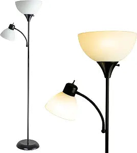 Newhouse Lighting NHFL-WI-BK Torchiere William 71 inch Modern Standing Daughter Floor Lamp, Perfect Light for Bedrooms, Living Room, Office, Reading, Mother-Son Black