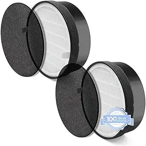 Levoit LV-H132 Air Purifier Genuine Replacement Filter, AHAM VERIFIDE, High-Efficiency Activated Carbon for Removal of Smoke, Odor, Allergens, Pollen, LV-H132-RF, 2 Pack