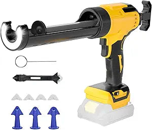 Cordless Caulking Gun Compatible with DeWalt 20V Max Battery (Tool Only) 10oz Electric Caulking Gun with Anti-Drip, 6-Speed,LED Light  Ideal for Sealing, Filling & Repairing Windows, Bathrooms