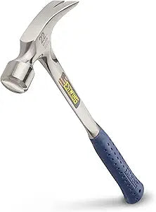 ESTWING Framing Hammer - 22 oz USA Made Long Handle Straight Rip Claw Hammer with Smooth Face & Shock Reduction Grip - E3-22S