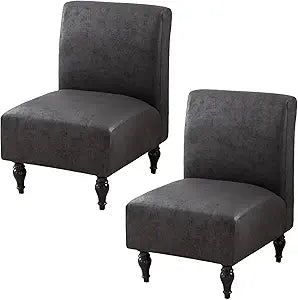 Eco-Ancheng Accent Chair Cover Armless Chair Slipcover 2PCS Stretch Jacquard Slipper Chair Cover Removable Slipcovers for Chairs Furniture Protector for Living Room,21