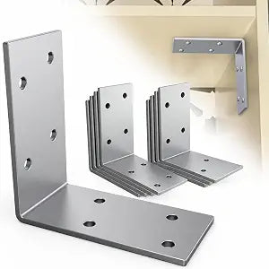 Yuleimy L Brackets for Wood, 3x3 Inch Galvanized Corner Braces, 8 PCS
