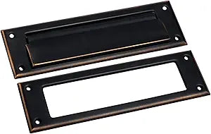 QCAA Soild Brass Mail Slot, with Solid Brass Interior Frame, 8-7/8''X2-7/8" Venetian Bronzet 1 Pack, Made in Taiwan
