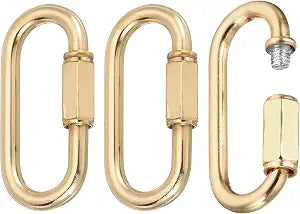 MECCANIXITY Chain Connectors 4mm Thick Light Gold 3Pack