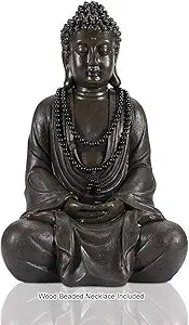 Goodeco Meditating Buddha Statue Outdoor - Large Zen Garden Buddha Sculpture,Indoor/Outdoor Statues Decoration,Decor for Home,Garden,Patio,Deck,Porch Yard Art,Antique Bronze (17 inch)