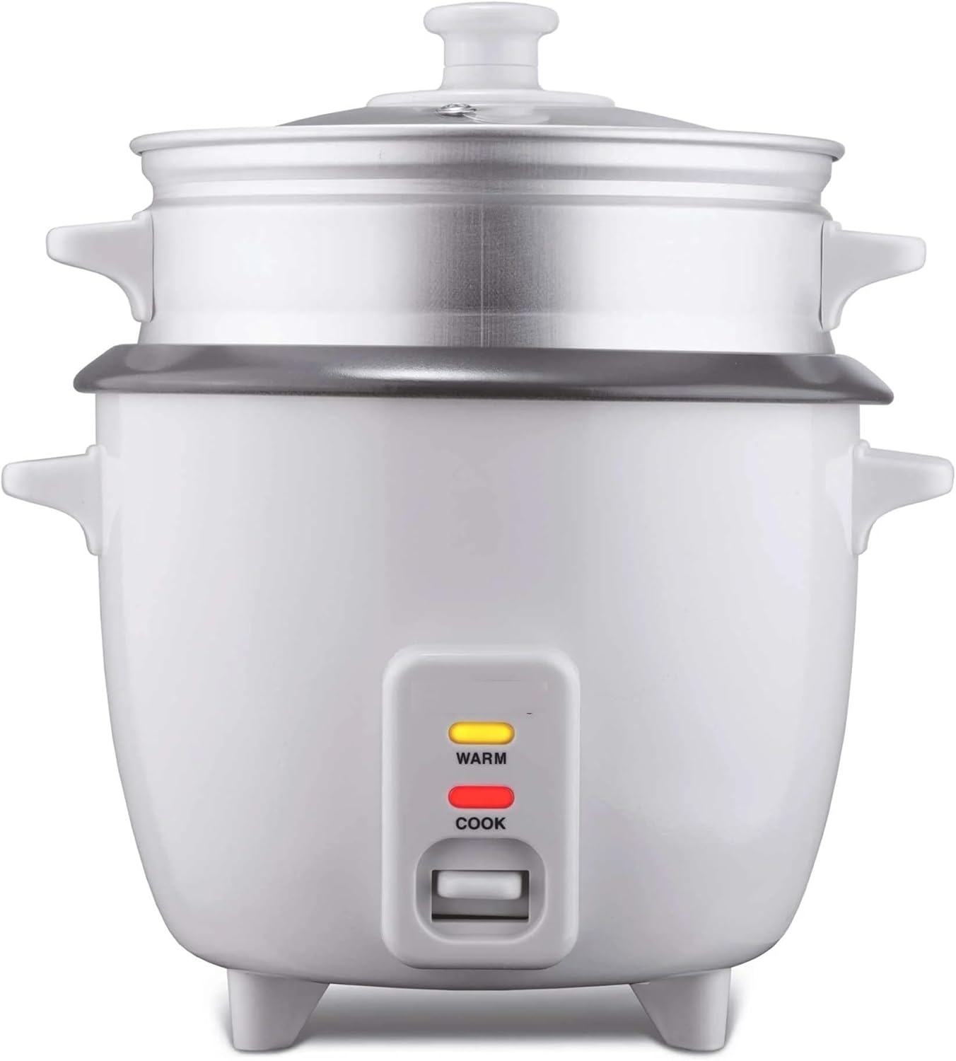 Electric Rice Cooker and Steamer \u2013 4, 5, 8, or 15 Cup Non-Stick Rice Maker with Food Steamer Tray \u2013 One-Touch Operation, Keep Warm Function, Glass Lid, White (15 Cup)