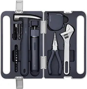 HOTO 18-Piece Tool Kit, Electric Screwdriver w/LED, 3 Torque, 10 Bits, Basic Home Tool Kit - Compact & Portable w/Hidden Buckle, Home Repair Set for DIY Projects/Dorm Repairs/Assembling