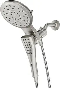 Moen Verso Spot Resist Brushed Nickel Rain Showerhead and Handshower Combination with Infiniti Dial and Magnetix Docking, 60" Hose, 220C2EPSRN