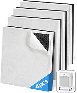 4 Pack Replacement Filters Compatible with MOOKA HKB320F Air Purifier,Genuine Washable Pre-Filter with Activated Carbon