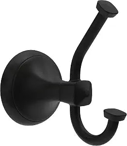 Delta Double Towel Hook for Bathroom or Kitchen| Matte Black | Esato Accessories