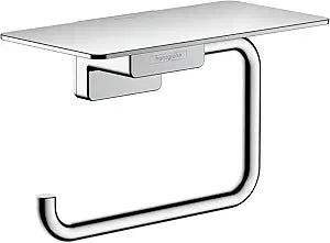 hansgrohe AddStoris Toilet Paper Holder with Shelf in Chrome, 41772000