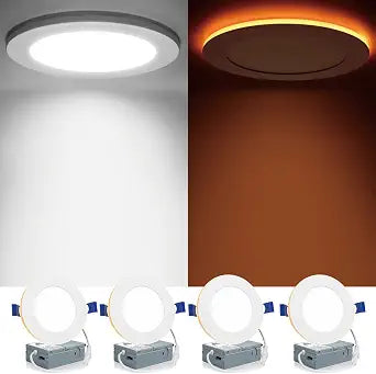 Meconard 4 Pack 4 Inch 5CCT LED Recessed Lighting with Night Light, White