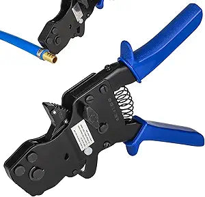 PEX Ratchet Cinch Clamp Tool for Stainless Steel Clamp Rings, One-Hand Ratchet Design Crimper Tool from 3/8", 1/2", 3/4", 5/8" and 1", ASTM2098