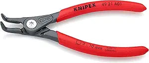 KNIPEX Tools - Precision Circlip Pliers, External, 90 Degree Angled, 1/8"-25/64" Shaft Dia. (4921A01), 5.20