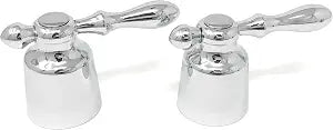 [MADOL] 2 Piece Faucet Handle Kit, Durable Replacement Handles with Universal Fit and Chrome Finish, Adapts to Many Handle Stems for Showers and Baths, Cold and hot Water, ADA Compliant.