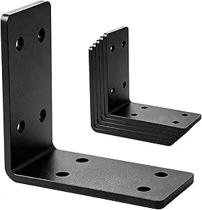 6 Pack Corner L Brackets for Wood, 5" x 5" 90 Degree Bracket Corner Brace, 5x5 L Shaped Bracket for Outdoor Farming, Wood Fence, Furniture, Shelf Brackets