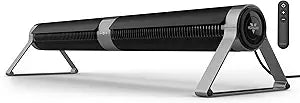 Vornado Airbar 6 Tower Fan and Horizontal Air Circulator with Remote Control, 44-Inch, 3 Speed Settings, Multi-Directional Airflow, Touch Control, Versatile Cooling Power, Magnetic Base, Black