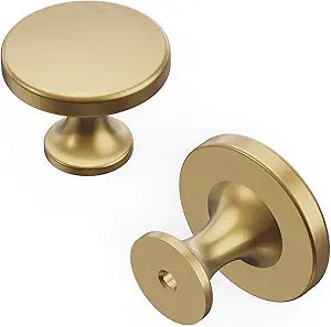 Hickory Hardware 10 Pack Solid Core Kitchen Cabinet Knobs, Luxury Cabinet and Dresser Knobs, Handle Pulls for Doors & Drawers, 1-3/8 Inch, Champagne Bronze, Forge Collection