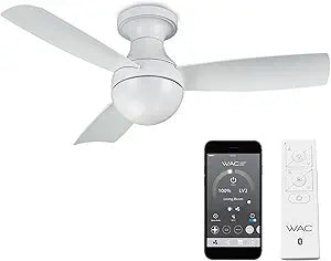 Orb Indoor/Outdoor 3-Blade Smart Compatible Ceiling Fan 44in Matte White with Remote Control and Wall Cradle. Works with iOS/Android, Alexa, Google Assistant, Samsung SmartThings, and Ecobee.