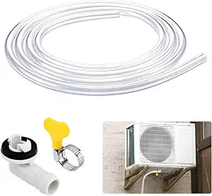 3ft Air Conditioner Drain Hose, Portable AC Drain Hose Elbow Fitting(3/5 inch), Durable Drain-Hose Window Air Conditioner Drain-Kit for Window AC and Mini Split Units