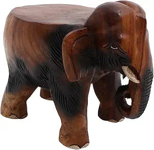 DOITOOL Solid Wooden Elephant Footstool 9.84X7.87 Inch Multipurpose Shoe Changing Stool and Step Stool for Home Office Entryway Bedroom Foot Rest