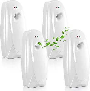 Maxcheck 4 Pcs Automatic Air Freshener Spray Dispenser Wall Mounted Automatic Spray Dispenser Air Freshener for Bathroom Battery Operated Free Standing for Commercial Place and Room(White)
