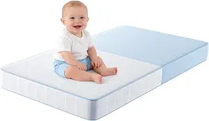 TeQsli Crib Mattress, Breathable Memory Foam Toddler Mattress, with Removable Machine Washable Cover, Fits Standard Baby & Toddler Bed (52" x27.6" x4.5")