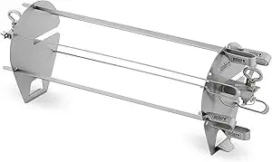 Weber Crafted Rotisserie Skewers  StainlessSteel 16" Skewer Set for Even Rotating & Roasting - Ideal for Kebabs and Skewers, Grill Accessory