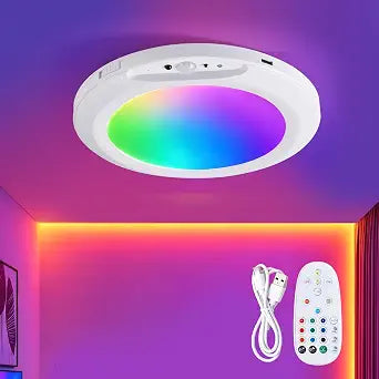 Rechargeable Motion Sensor Ceiling Light Magnetic RGB Shower Light