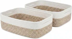 Shallow Basket, 15"x11"x5.1", Baskets for Organizing 2 Pack