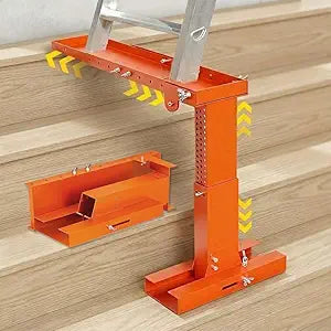 Foldable Ladder Leveler Pro+ for Stair Adjustable 11-18" H & 17-31.5" L Heavy Duty Stabilizer Platform for Telescopic & Straight Ladders, 500LB Capacity Foldable Extension Tool for Uneven Surfaces