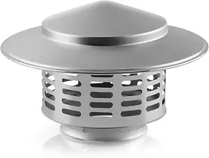 3 Inch Round Chimney Cap, 304 Stainless Steel Chimney Cover with Mesh for Stovepipe Chimney Caps, roof Vent Cap (Silver)