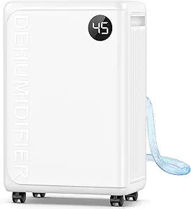 PLUSCENT 32 Pint Dehumidifier for Basement, 2500 sq.ft Dehumidifiers for Home with Drain Hose, 3 Modes, Auto Defrost, 24H Timer, Quiet Smart Humidity Control for Large Room, Bedroom, Bathroom, RV