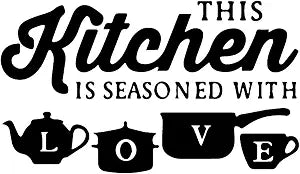 Kitchen Art Font Decorative Wall Stickers PVC Material Decals for Kitchen Wall Glass Appliances Furniture Decorations Black
