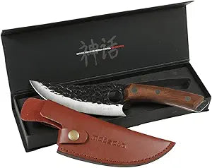Matsato Chef Knife with Leather Sheath  Japanese Steel Kitchen Knife for Home & Cooking, Christmas Gift Set for Men or Women, Kitchen Accessory for Chefs