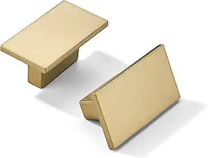 khtumeware 20 Pack Square Zinc Champagne Bronze Cabinet Knobs for Drawers and Cupboards-Screw-On,1-1/2 Inch Diameter,Warm Brass Finish,5/8 Inch Hole Center