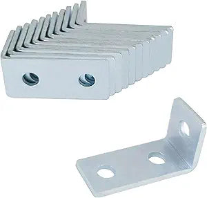 3 Hole 90 Degree L Shaped Fitting Bracket Corner Brace Metal Framing Connector Fit for 1/2" Bolt in 1-5/8" Strut Channel, 12 Pack
