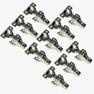 10-Pack Full Overlay Soft-Close Face Frame Hinge, Clip-On Design for Kitchen Cabinet Doors