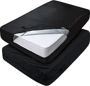 Mattress Bags for Moving Twin 2 Pack, Mattress Storage Bag Waterproof with Strong Handles & Double Zippers, Reusable Mattress Protector, Black
