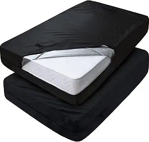 Mattress Bags for Moving and Storage Twin XL 2 Pack, Heavy Duty Twin X-Large Mattress Bag with 4 Strong Handles, Waterproof Mattress Cover/Protector for Moving Twin XL Size, Reusable Thick Tarp, Black