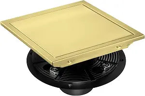 morefine Gold Shower Floor Drain 6 inch with Flange, Square Shower Drain with 2 in 1 Tile-Insert Cover, SUS 304 Stainless Steel, Brushed Gold