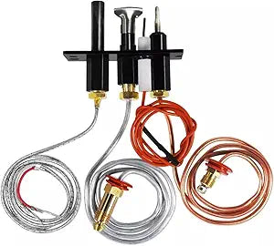 4021-736 Natural Gas (NG) Pilot Assembly for Heatilator, Heat N Glo, Quadrafire Fireplaces Parts,Replacement 485-510A Pilot Assembly for Heat-N-Glo Fireplace with Thermocouple, Thermopile∩╝Pilot Tubing