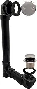 Westbrass Tip-Toe Sch. 40 ABS Bath Waste with Two-Hole Elbow, Stainless Steel, D4931-20