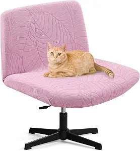 Fuloon Criss Cross Chair Cover, Leaves -Shaped Jacquard, Pink