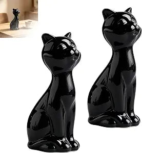 2Pcs Cute CatShaped Toilet Bolt Caps(Black)